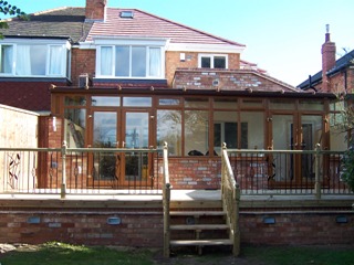 New conservatory and deck 